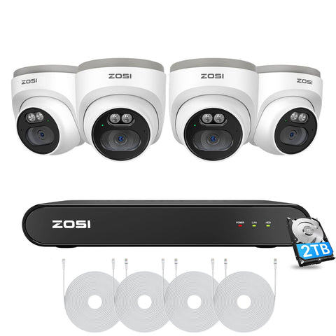 C220 4MP PoE überwachungskamera set + 5MP 8-Kanal PoE NVR + 2TB Festplatte